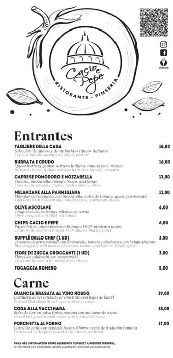 Catálogo Cacio Y Pepe (válido hasta 31-12)