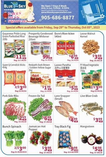 Blue Sky Supermarket flyer (valid until 5-10)