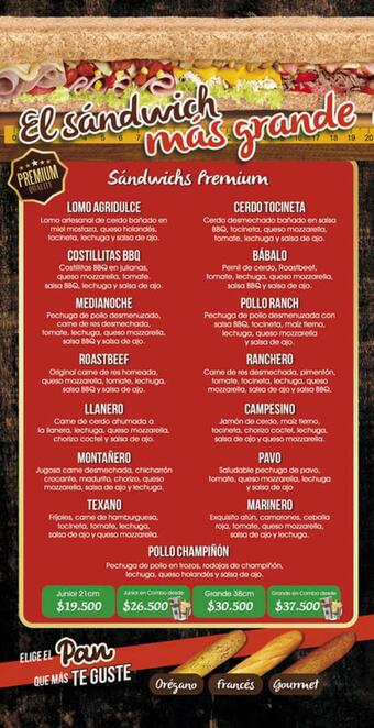 Catálogo Sandwich Gourmet (válido hasta 31-12)
