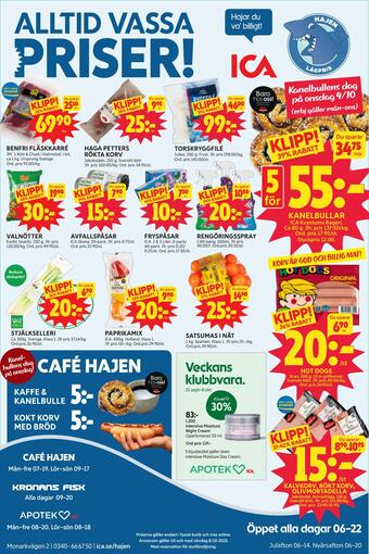 Ica Hajen Lagpris reklamblad (giltig till och med 8-10)