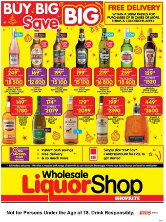 Shoprite Liquor catalogue (valid until 3-12)