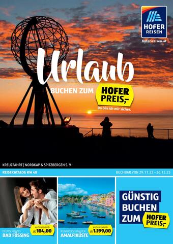 Hofer Reisen Flugblatt (gültig bis 26-12)