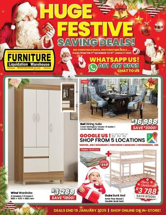 Furniture Liquidation Warehouse catalogue from 05 12 Promotions and specials