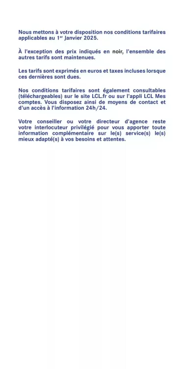 Catalogue LCL (valable jusqu'au 31-12)