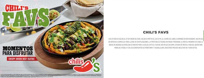 Catálogo Chili's Página 1