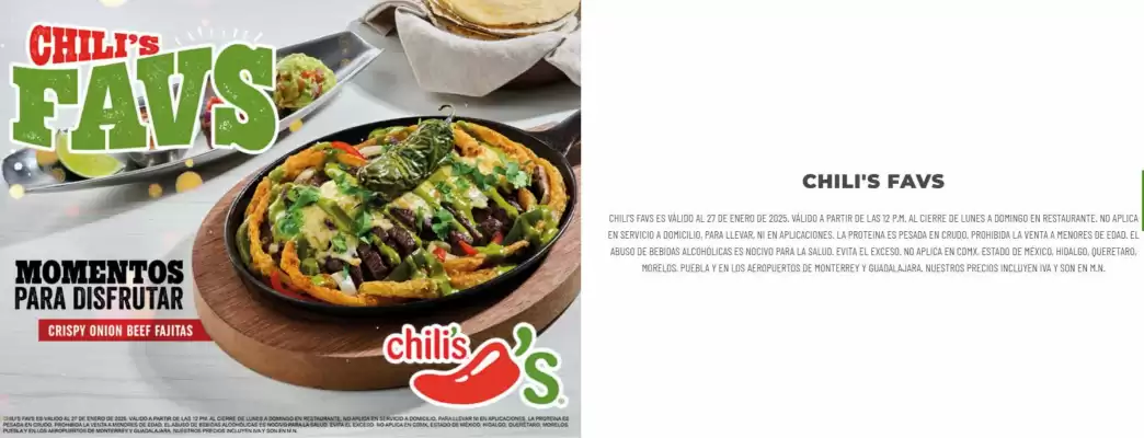 Catálogo Chili's (válido hasta 14-02)