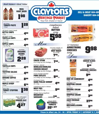 Claytons Heritage Market flyer (valid until 30-01)