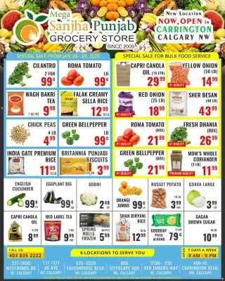 Mega Sanjha Punjab Grocery Store flyer (valid until 2-02)