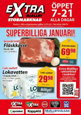 Extra Mjällby Stormarknad reklamblad (giltig till och med 2-02)