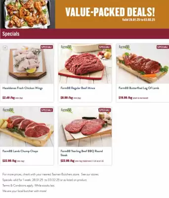 Tasman Butchers catalogue (valid until 3-02)