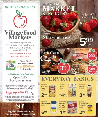 Village Food Markets flyer (valid until 4-02)