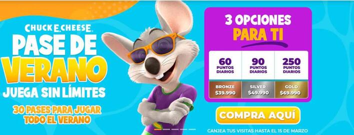 Catálogo Chuck E. Cheese´s Página 1