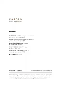 Catálogo Carolo (válido hasta 31-12)