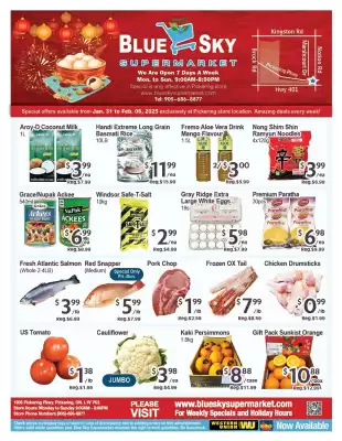 Blue Sky Supermarket flyer (valid until 6-02)