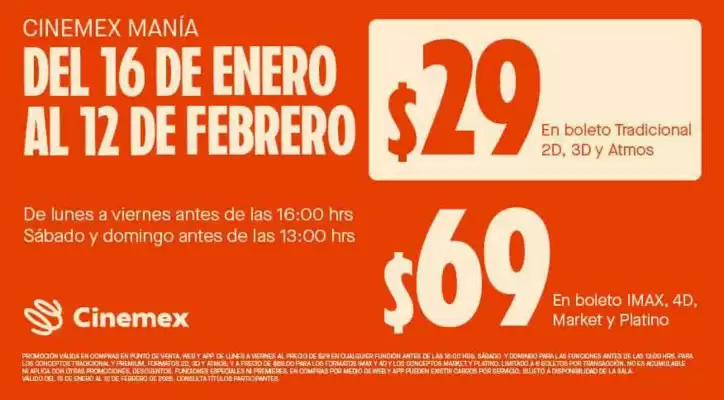 Catálogo Cinemex (válido hasta 12-02)