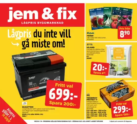 Jem&Fix reklamblad (giltig till och med 23-02)