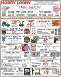 Hobby Lobby Weekly Ad week 8 Page 1