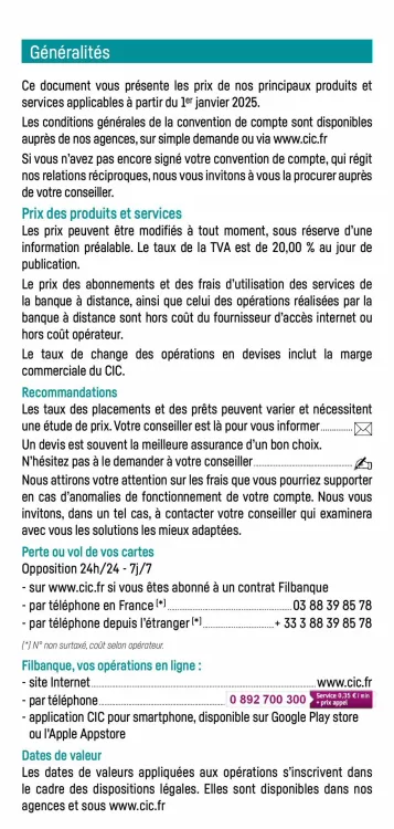 Catalogue CIC (valable jusqu'au 30-06)