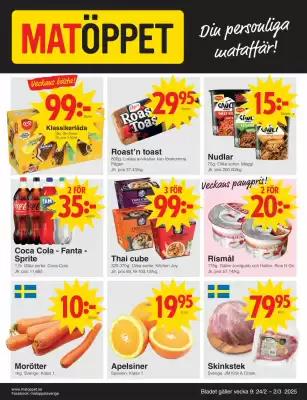 Matöppet reklamblad (giltig till och med 2-03)