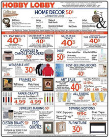 Hobby Lobby Weekly Ad week 9 Page 1