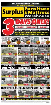 Surplus Furniture flyer (valid until 2-03)