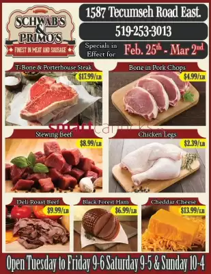 Schwab's & Primo's flyer (valid until 3-03)