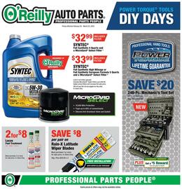 O'Reilly Auto Parts Weekly Ad Page 1