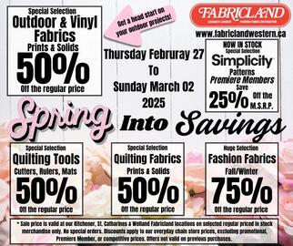 Fabricland flyer Page 1