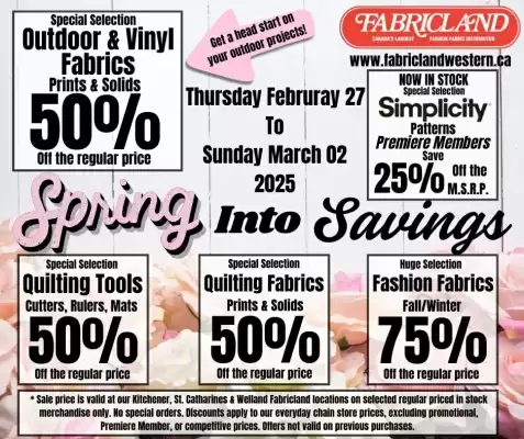 Fabricland flyer (valid until 2-03)