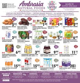 Ambrosia Natural Foods flyer Page 1