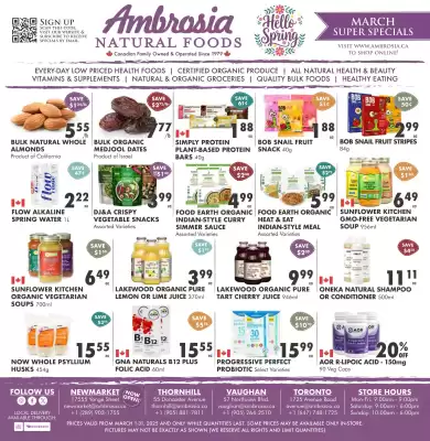 Ambrosia Natural Foods flyer (valid until 31-03)