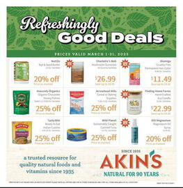 Akin's Natural Foods Weekly Ad Page 1