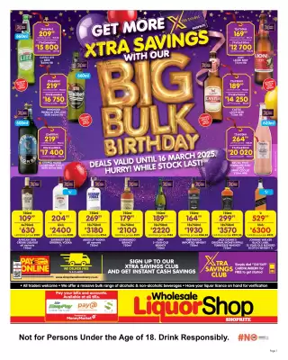 Shoprite Liquor catalogue (valid until 16-03)