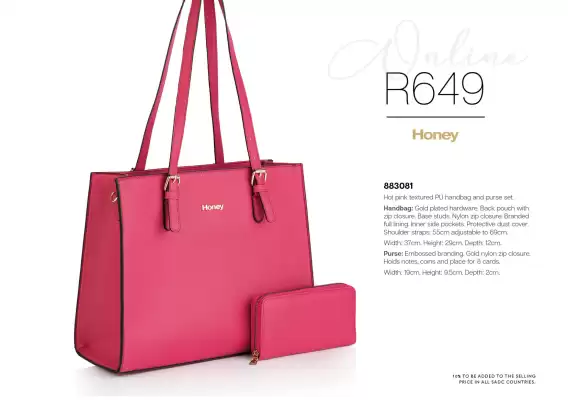 Honey Fashion Accessories catalogue (valid until 31-03)