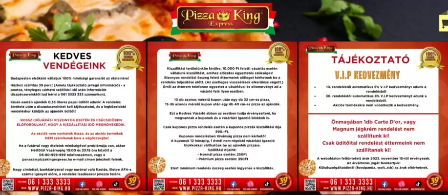 Pizza King akciós újság (érvényes eddig: 24-03)