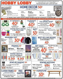 Hobby Lobby Weekly Ad week 11 Page 1