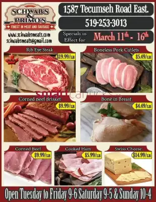 Schwab's & Primo's flyer (valid until 18-03)