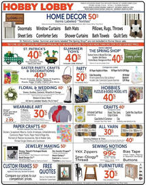 Hobby Lobby Weekly Ad week 12 Page 1