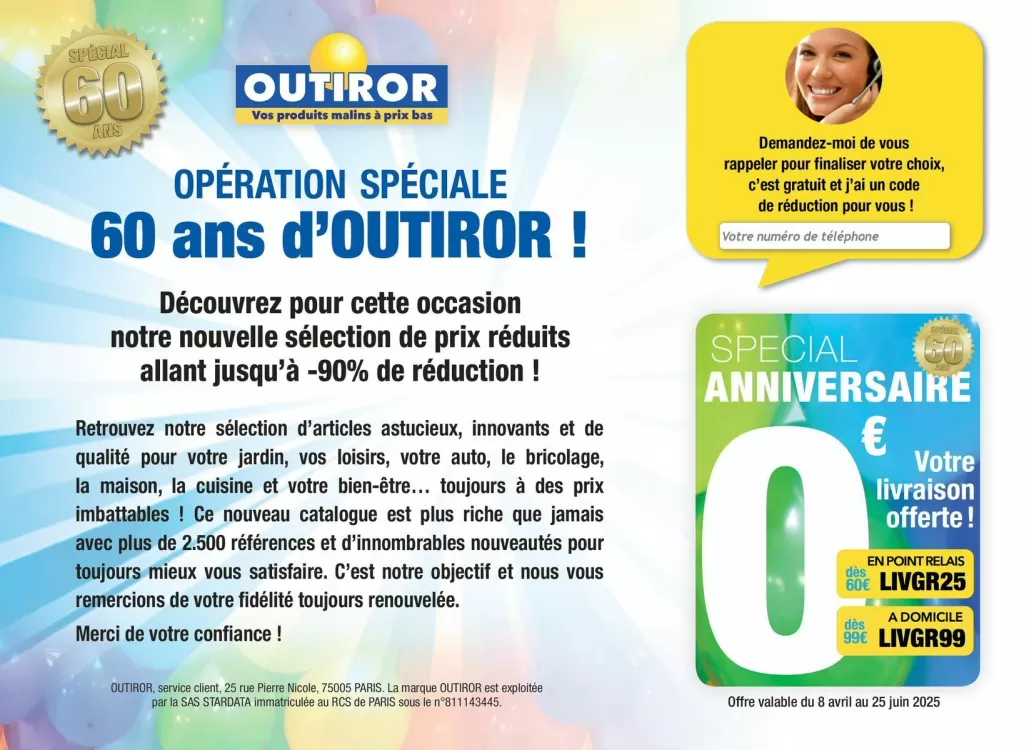 Catalogue Outiror (valable jusqu'au 31-12)