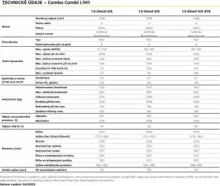 Opel leták | Combo Combi Strana 5