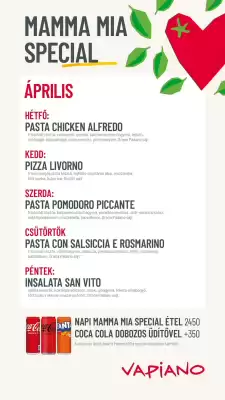 Vapiano akciós újság (érvényes eddig: 30-04)