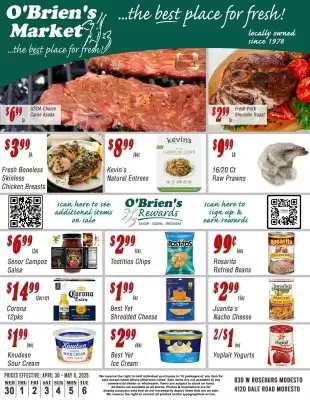 Obriens Market ad (valid until 6-05)