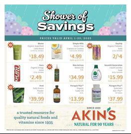 Akin's Natural Foods Weekly Ad Page 1