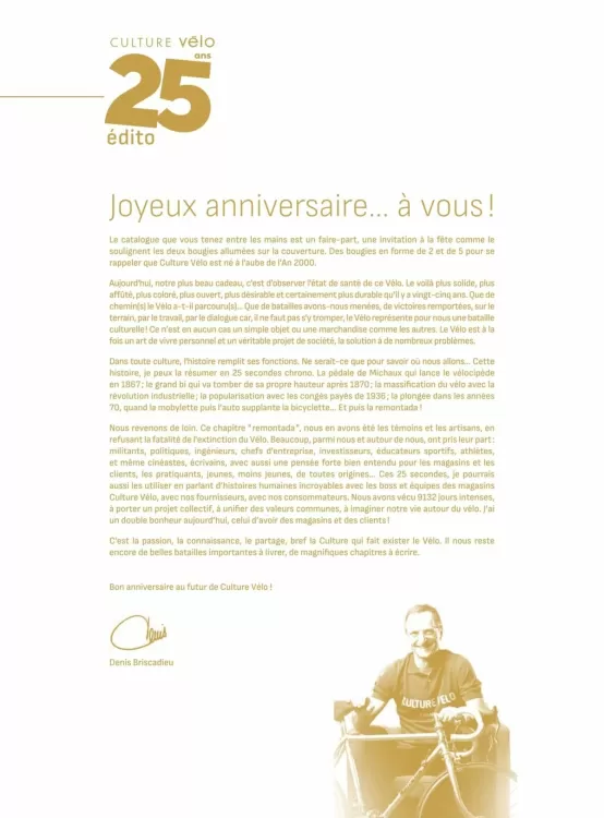 Catalogue Culture Vélo (valable jusqu'au 31-12)