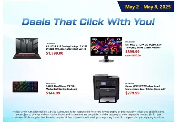 Canada Computers flyer (valid until 8-05)