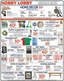 Hobby Lobby Weekly Ad week 19 Page 1