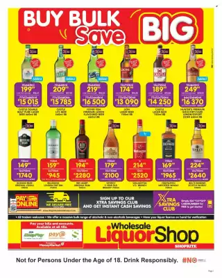 Shoprite Liquor catalogue