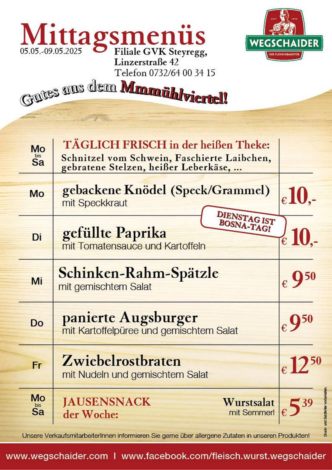 Wegschaider Flugblatt woche 19 Seite 1