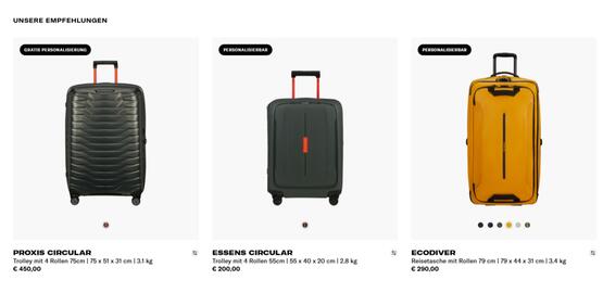 Samsonite Flugblatt Seite 1
