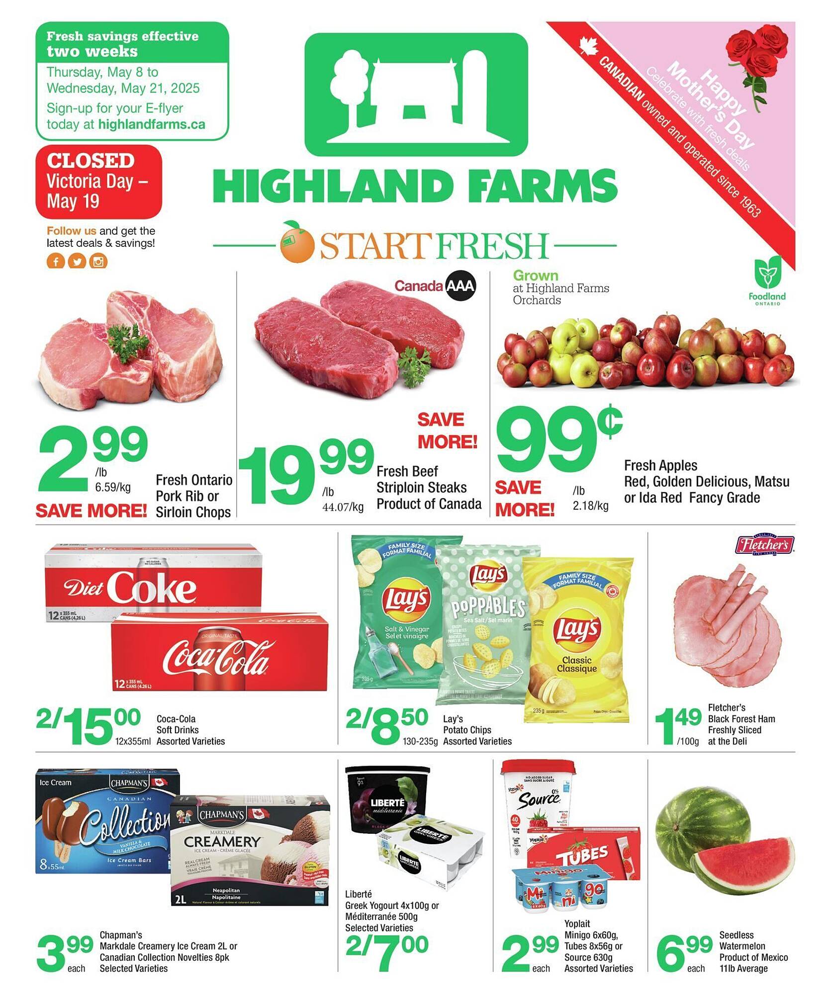 Highland Farms flyer week 19 Page 1